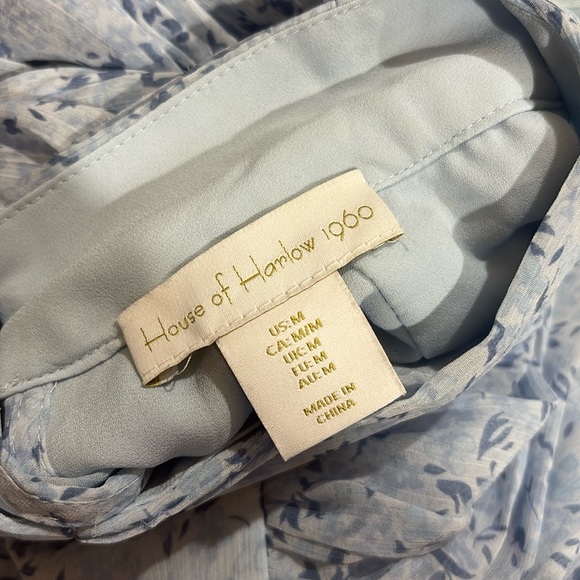 House of Harlow 1960 Shona Joy Mockneck Long Sleeve Smocked Mini Dress - Picture 2 of 10